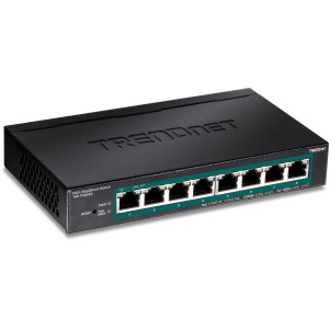TRENDnet TPE-TG82ES 8-Port Managed Gigabit Ethernet PoE+ Switch, 64W power budget, wall mountable